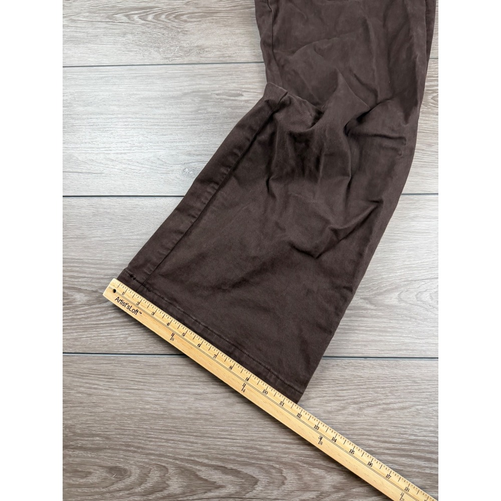 PAIGE Womens Anessa Wide Leg High Rise Jeans Brown 32 - Picture 10 of 11